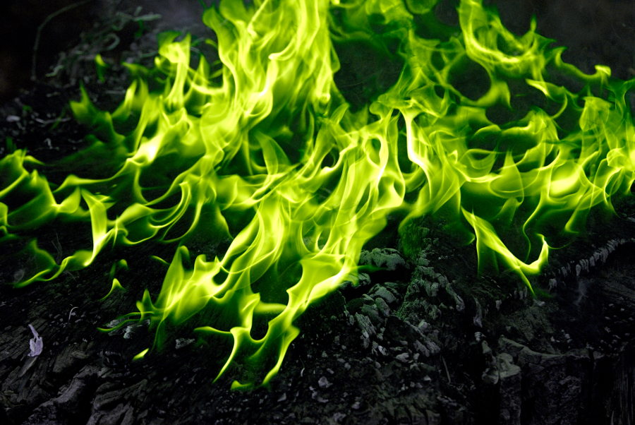 Green flames